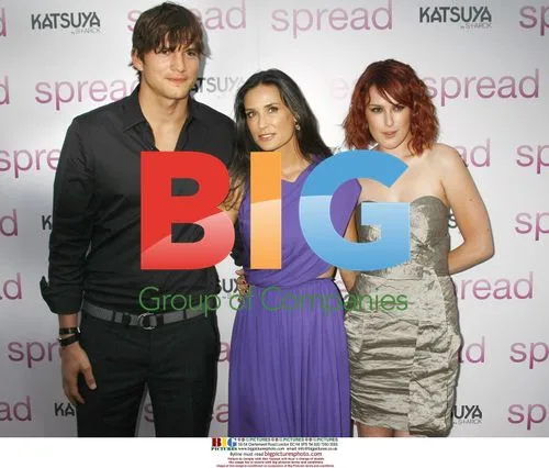Ashton Kutcher, Demi Moore & Rumer Willis at "SPREAD" screening