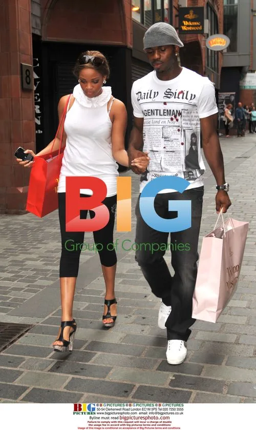 Everton's Joseph Yobo Shopping with Friend