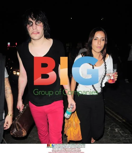 Noel Fielding leaving Vibe with female friend
