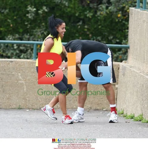 Katie Price and Alex Reid jogging in Brighton