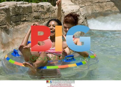 Chloe Mortaud and Clair Cooper on Waterslides
