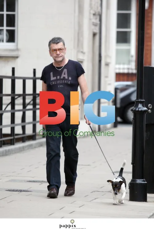 Jack Vettriano walking his dog Nipper