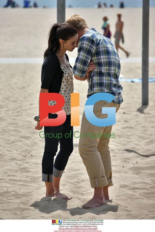 Jessica Lowndes films 90210 beach scene