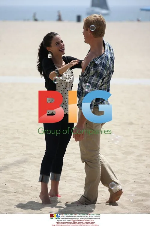 Jessica Lowndes filming 90210 on Santa Monica beach