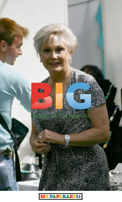 Angela Rippon filming TV show in London