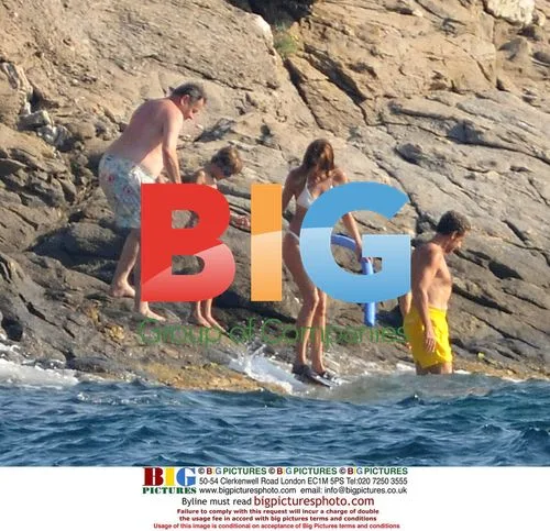 Sarkozy Family Vacation Swim