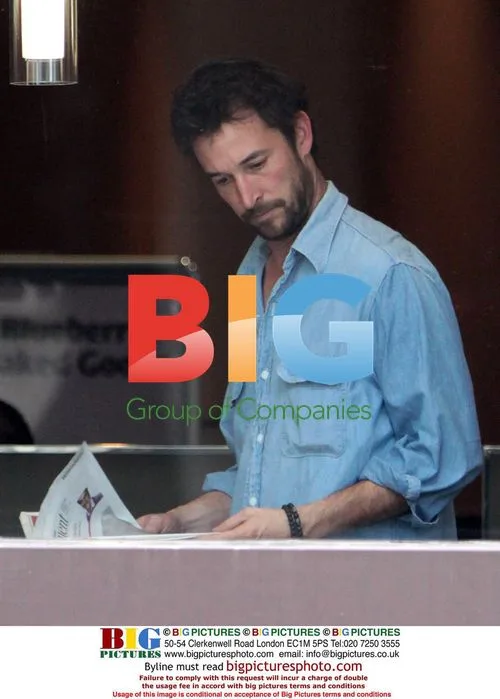 Noah Wyle on coffee break from filming