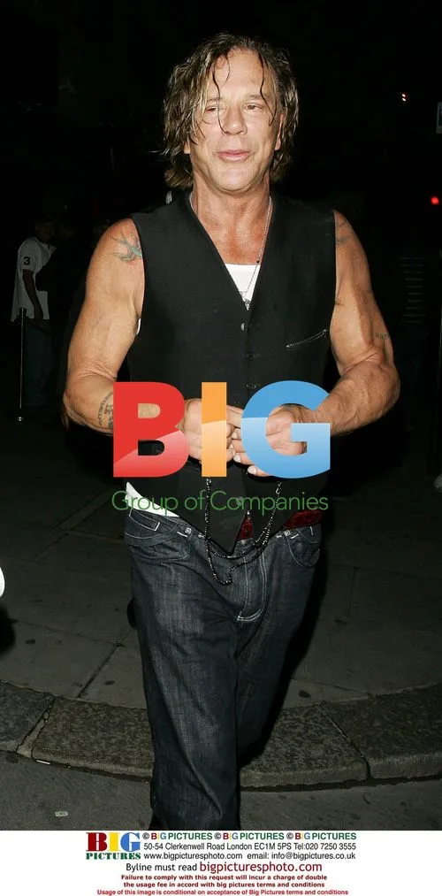 Mickey Rourke leaves Stringfellows, London