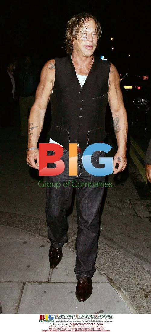 Mickey Rourke Leaves Stringfellows in London