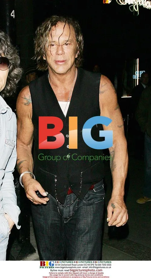 Mickey Rourke leaves Stringfellows in London