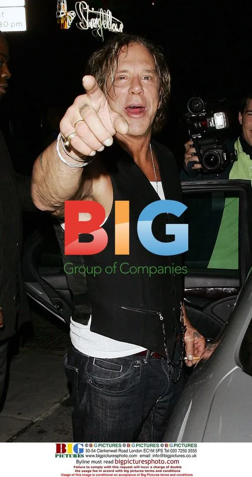 Mickey Rourke leaves Stringfellows in London