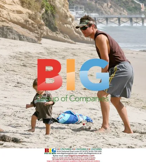 Matthew McConaughey and son at the beach