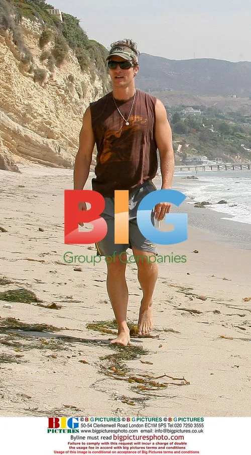 Matthew McConaughey and son Levi at beach