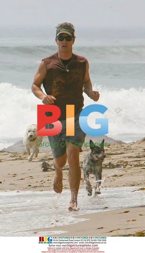 Matthew McConaughey and son at the beach