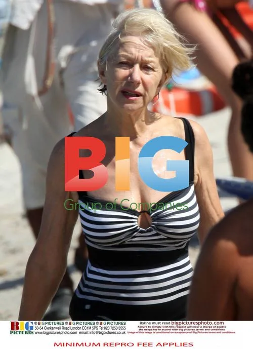 Helen Mirren Sunbathes on Italian Beach
