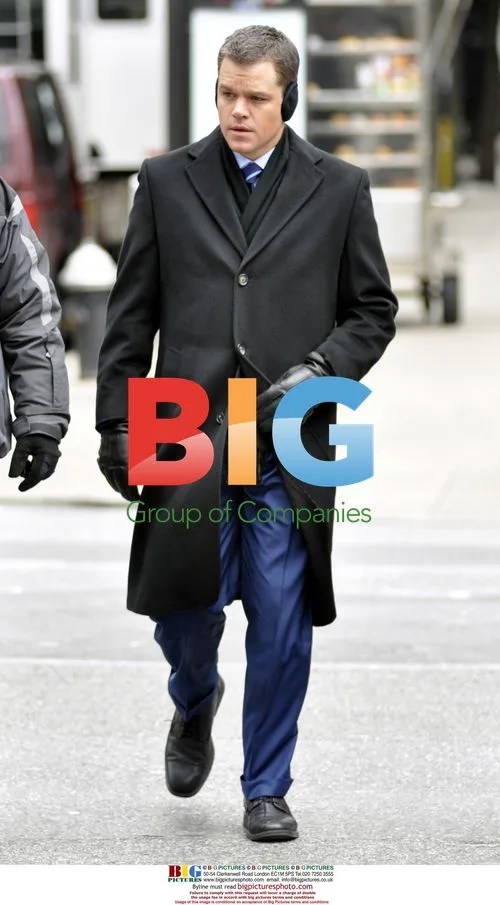 Matt Damon on set of 'The Adjustment Bureau'