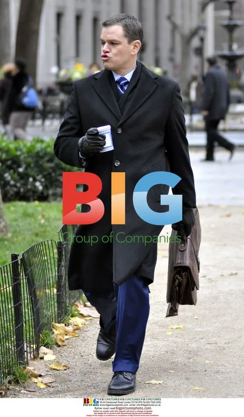 Matt Damon on set of 'The Adjustment Bureau'