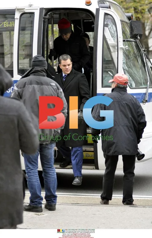 Matt Damon on set of 'The Adjustment Bureau'