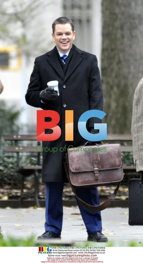 Matt Damon on set of 'The Adjustment Bureau'