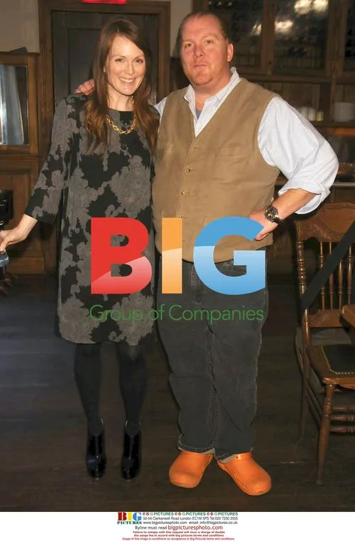 Julianne Moore and Mario Batali at 'A Diamond Is Forever' Lunch