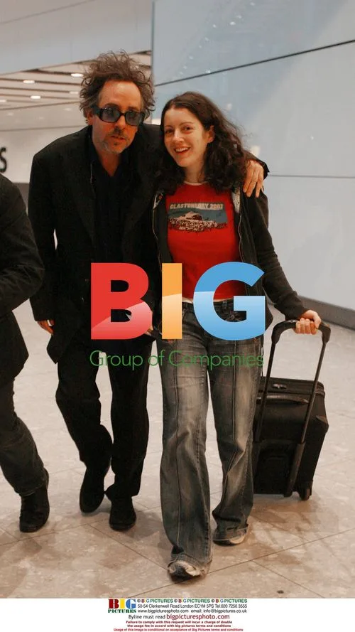 Tim Burton arrives at Heathrow