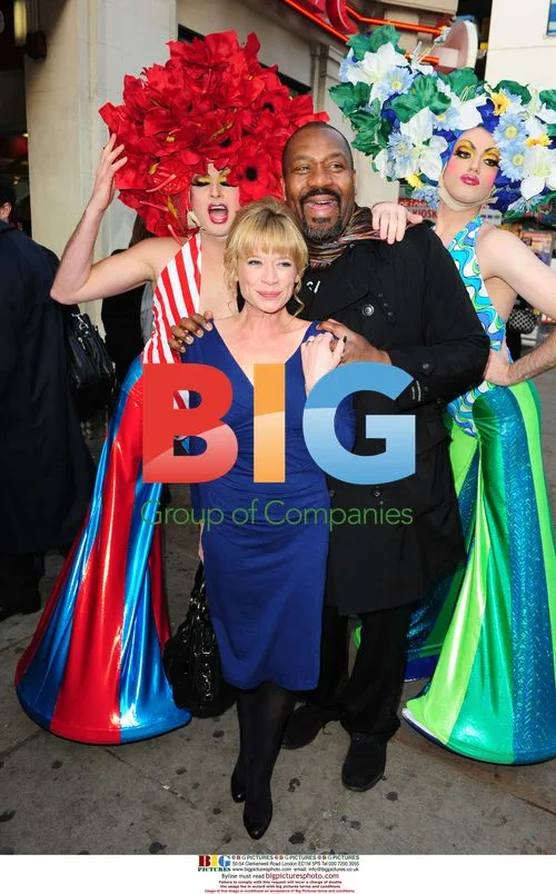 Lenny Henry and Hannah Waterman at WhatsOnStage awards