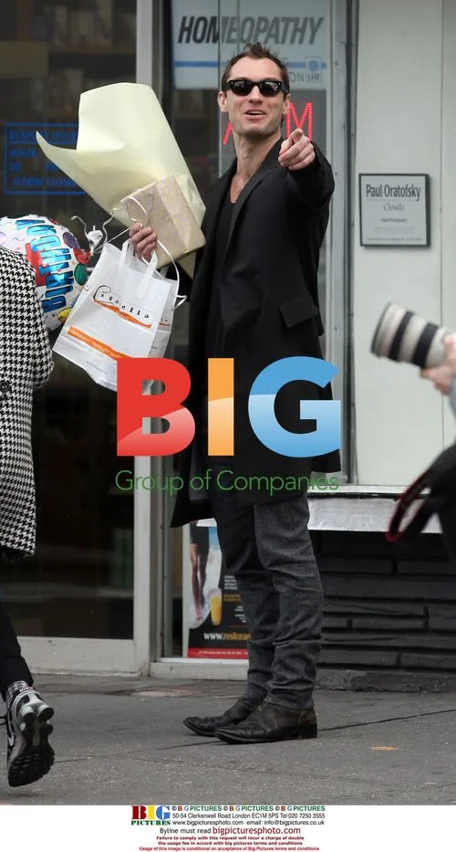 Jude Law at Jonny Lee Miller's son's birthday
