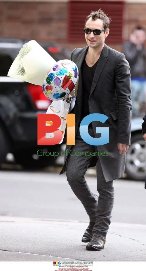 Jude Law at Jonny Lee Miller's son's birthday