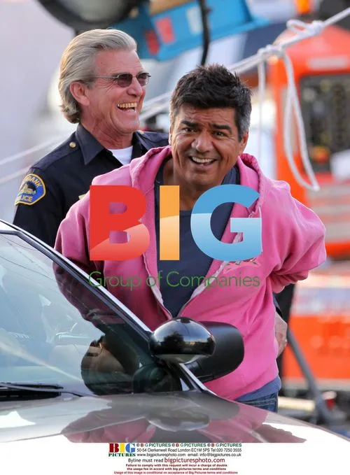 George Lopez pretends to get arrested on Valentines Day set