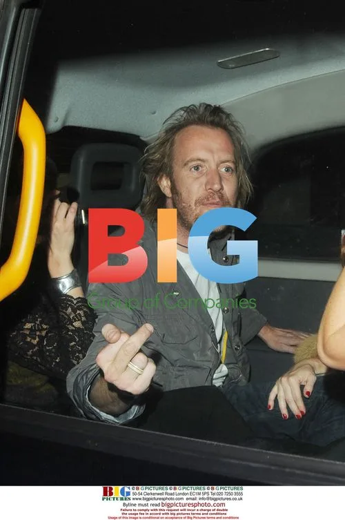 Rhys Ifans and Kimberley Stewart leaving Hilton