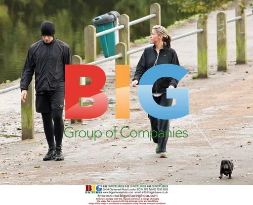 Liam Gallagher and Natalie Appleton jog, Nicole Appleton walks dog