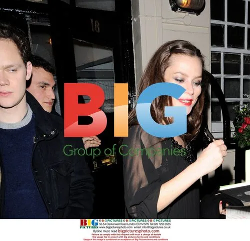 Anna Friel with husband and friends in London