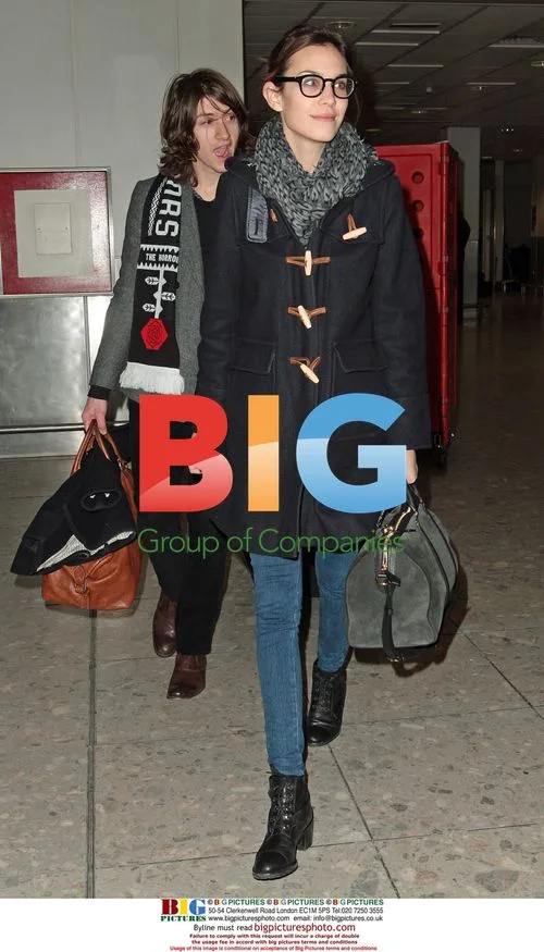 Alexa Chung and Alex Turner at Heathrow