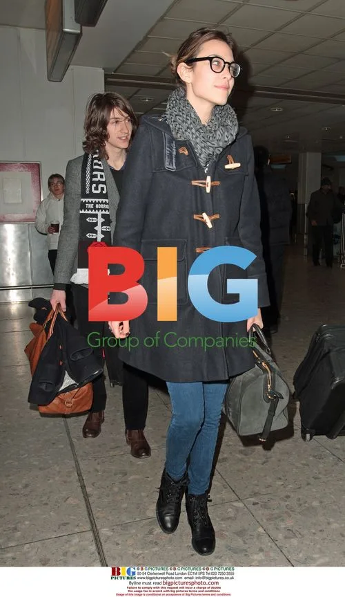 Alexa Chung and Alex Turner at Heathrow