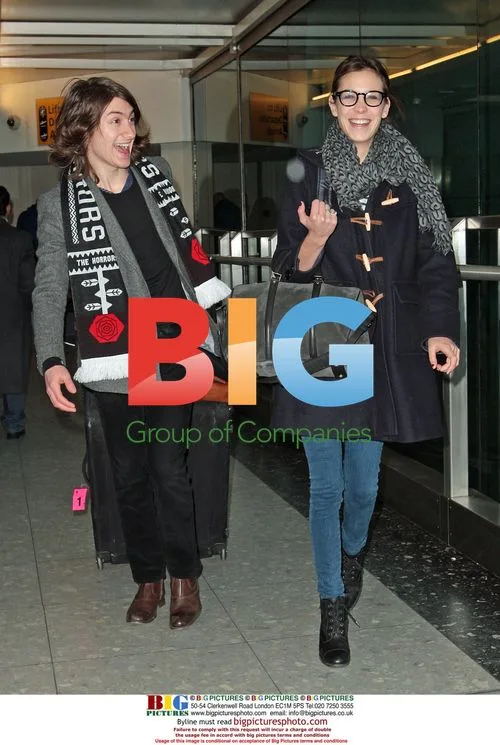 Alexa Chung and Alex Turner at Heathrow