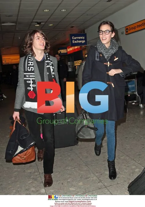 Alexa Chung and Alex Turner at Heathrow