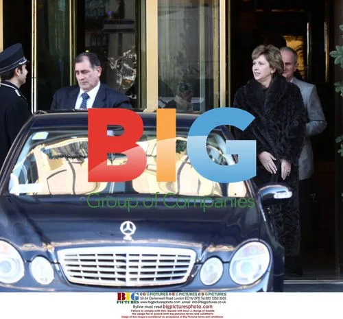 Irish President Mary McAleese and family leave Rome hotel