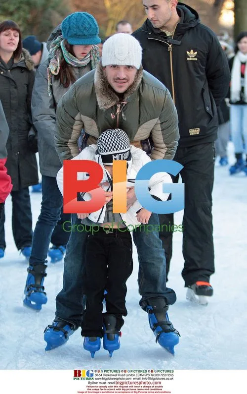 Peter Andre with kids at Winter Wonderland