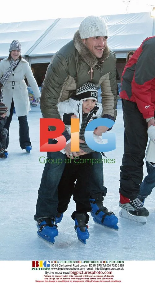 Peter Andre and kids at Winter Wonderland