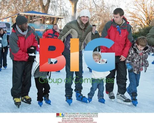 Peter Andre and kids at Winter Wonderland