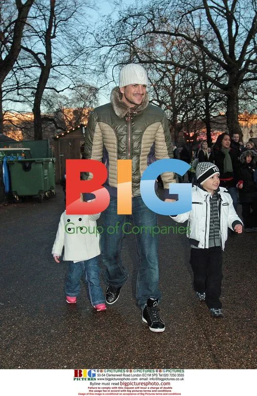 Peter Andre and kids at Winter Wonderland