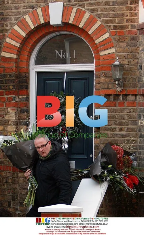 Russell Brand receives flowers delivery