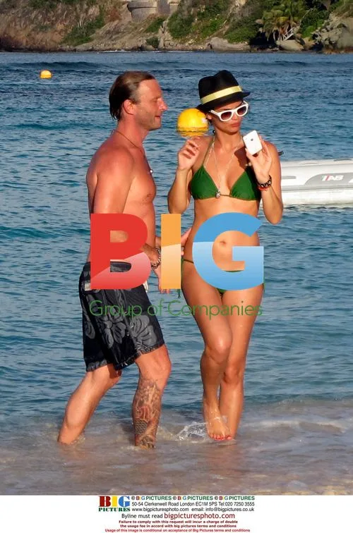 Thomas Kretschmann and Shermine Shahrivar on St Barth beach