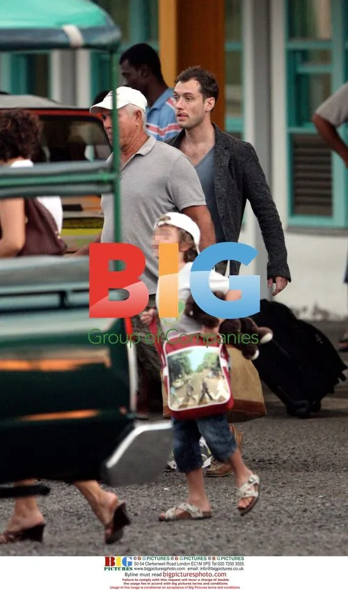 Jude Law and family on Caribbean island