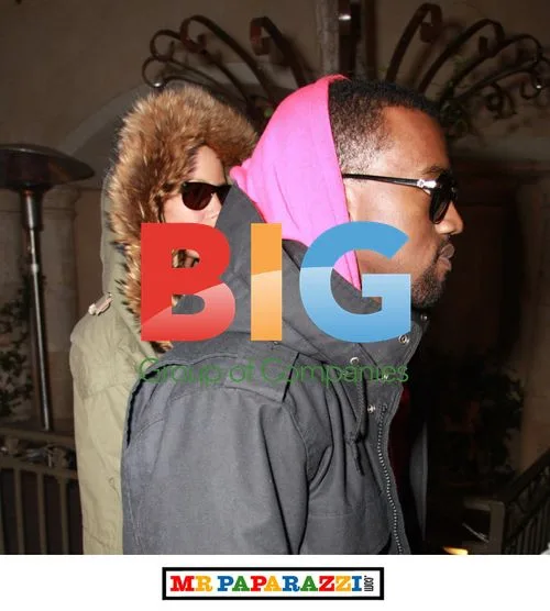 Kanye West and Amber Rose leaving the Grove