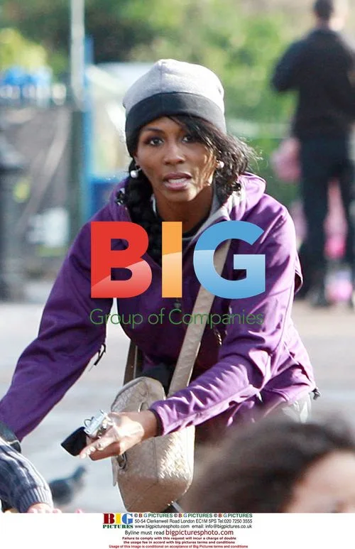 Sinitta and kids at Winter Wonderland