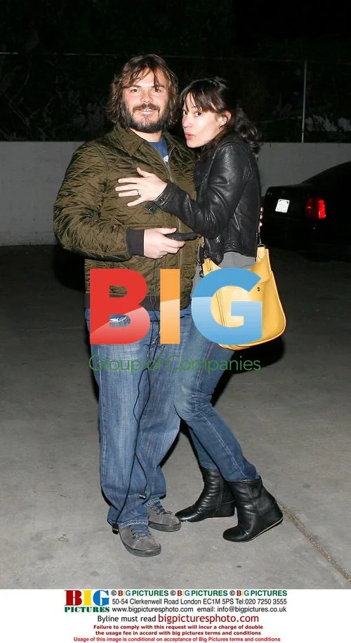 Jack Black Leaving LA Concert with Wife