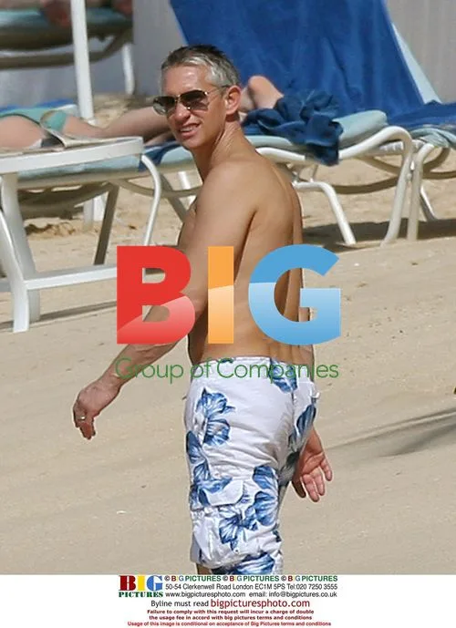 Gary Lineker and Danielle Bux on Barbados beach