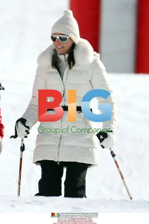 Model Ines Sastre takes ski lesson in Verbier
