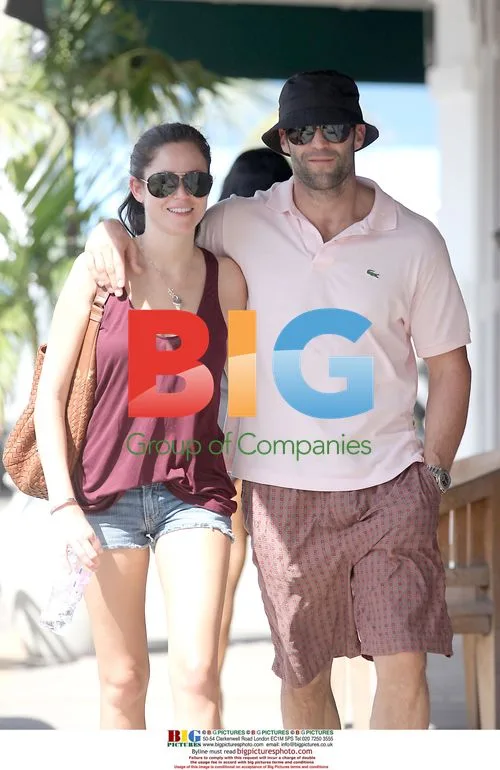 Jason Statham and girlfriend out in St Brath's